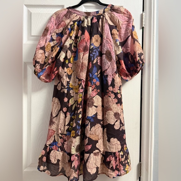Entro Floral Mini Dress With Puff Sleeves Size Small - Picture 7 of 12